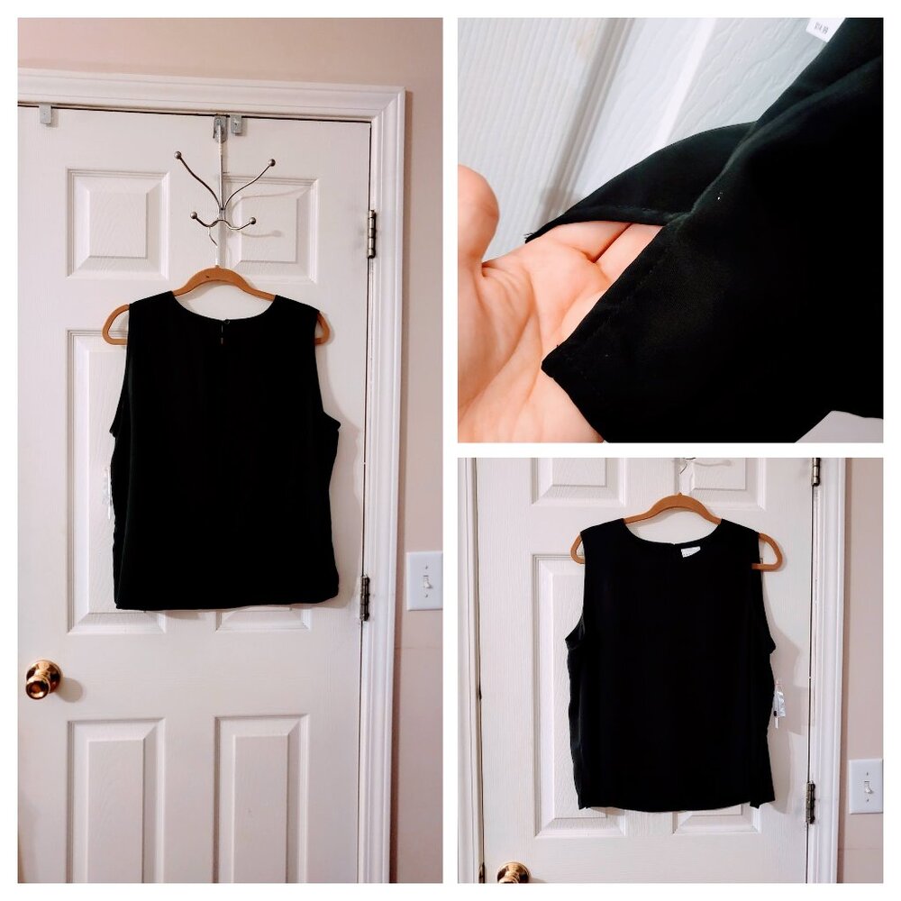 BNWT Solid Black Tank 1-Button Back-Perfect for Summer & Fall!
